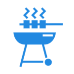 clipart of a bbq in good working condition due to the work of a gas plumber